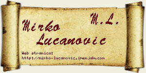Mirko Lučanović vizit kartica